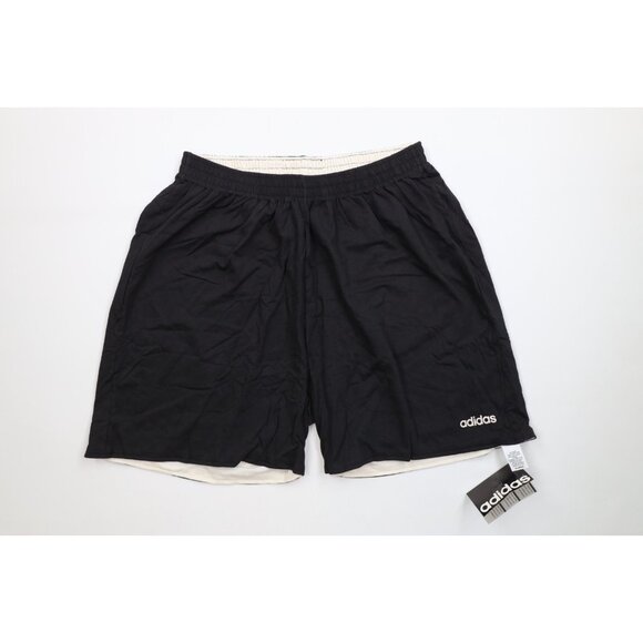 Deadstock Vtg 90s Adidas Mens Size XL Reversible Spell Out Above Knee Shorts USA - Picture 1 of 16
